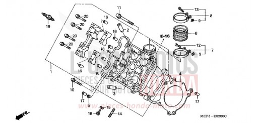 TESTATA CILINDRO ANTERIORE VTR1000SP2 di 2002